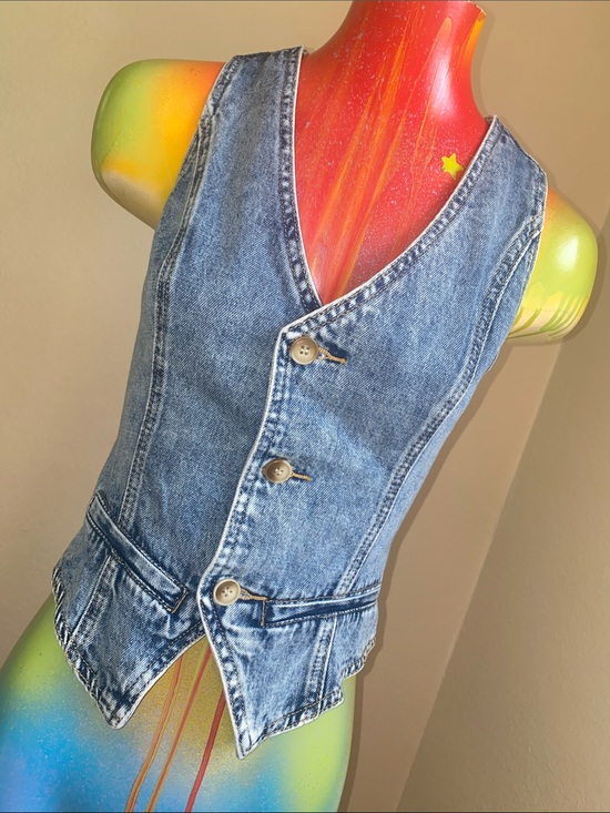 Vintage Tops - Vintage Blue Denim Vest | Free Spirit Hippie Boho OutLaw Western Chic